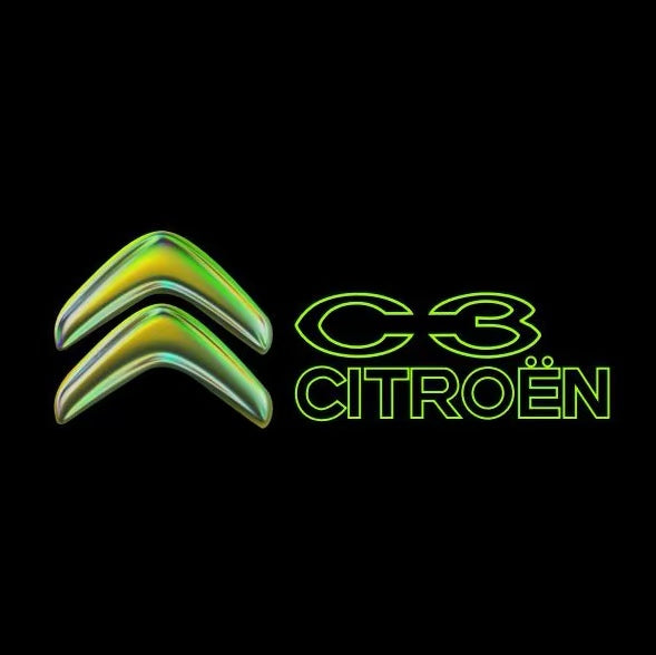 CITROËN ORIGINAL LOGO PROJECTOT LIGHTS Nr.2801 (quantità 1 = 2 pellicole logo /2 luci porta） 