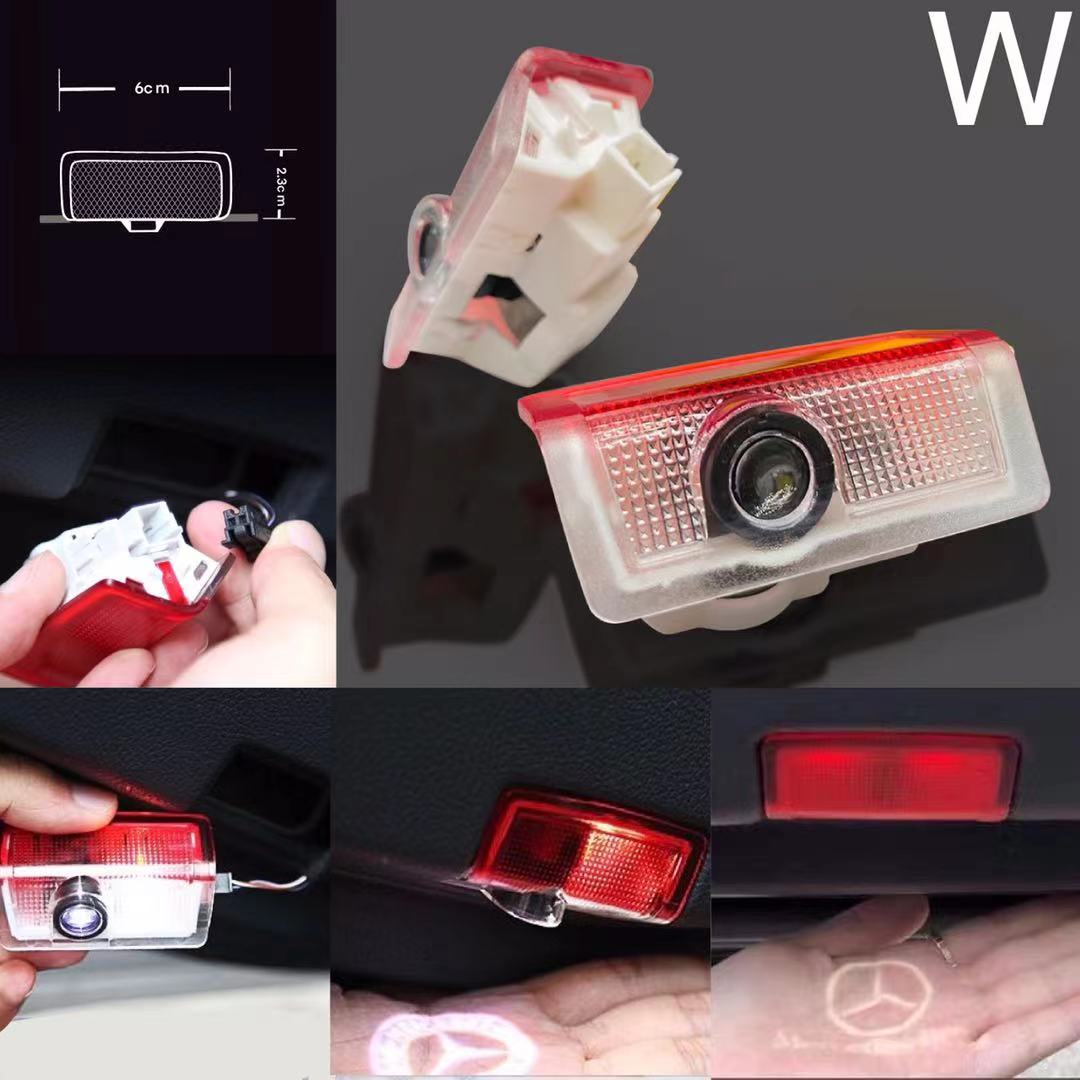 MERCEDES BENZ A220 LOGO PROJECTOT LIGHTS  (quantity 1 = 1 set /2 door lights with 2 logo films)Nr.02M035