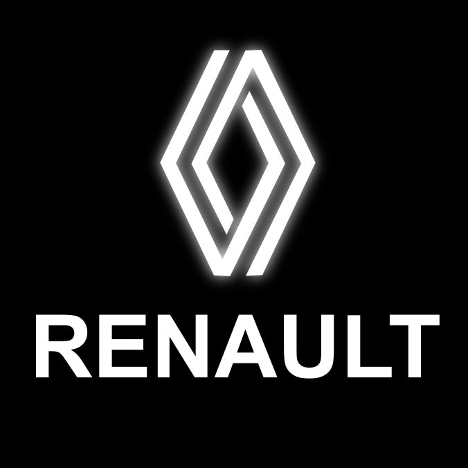 RENAULT ORIGINAL LOGO PROJECTOT LIGHTS Nr.28083 (Menge 1 = 2 Logofolien /2 Türleuchten) 