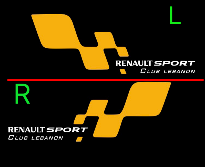 RENAULT Sport LOGO PROJECTOT LIGHTS Nr.28058 (quantità 1 = 2 pellicole logo /2 luci porta 