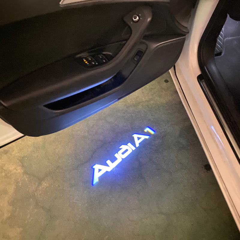 AUDI A1 LOGO PROJECTOT LIGHTS Nr.148 (Menge 1 = 2 Logofolien /2 Türleuchten） 