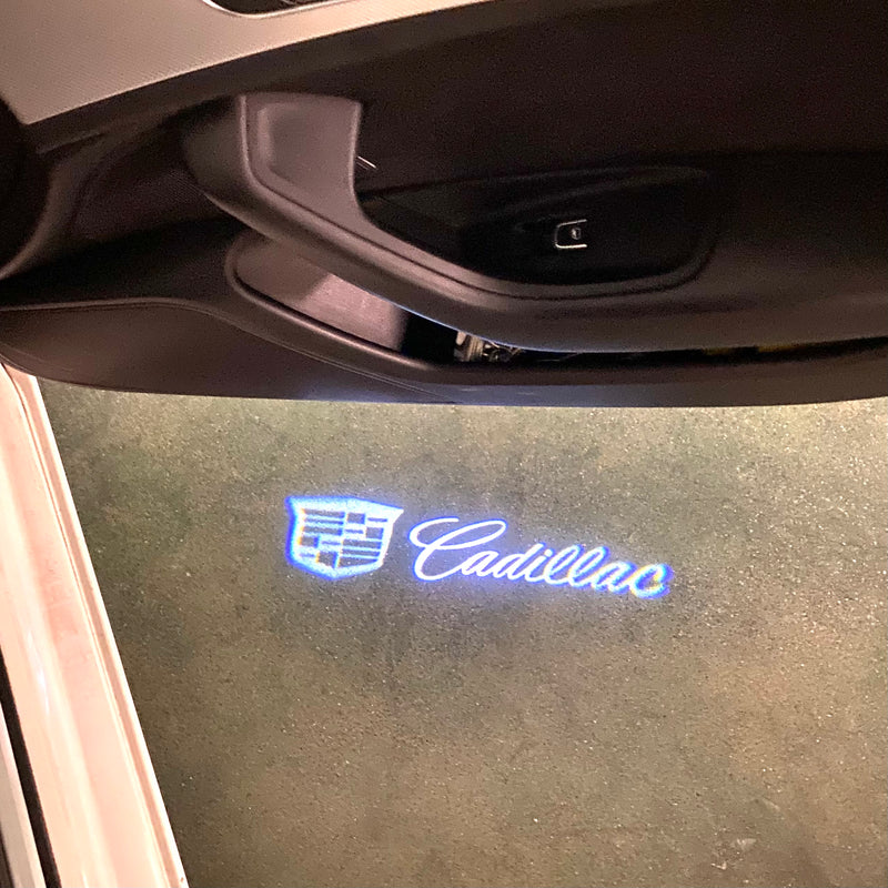 CADILLAC ORIGINAL LOGO PROJECTOT LIGHTS Nr.256 (Menge 1 = 2 Logofolien /2 Türleuchten） 