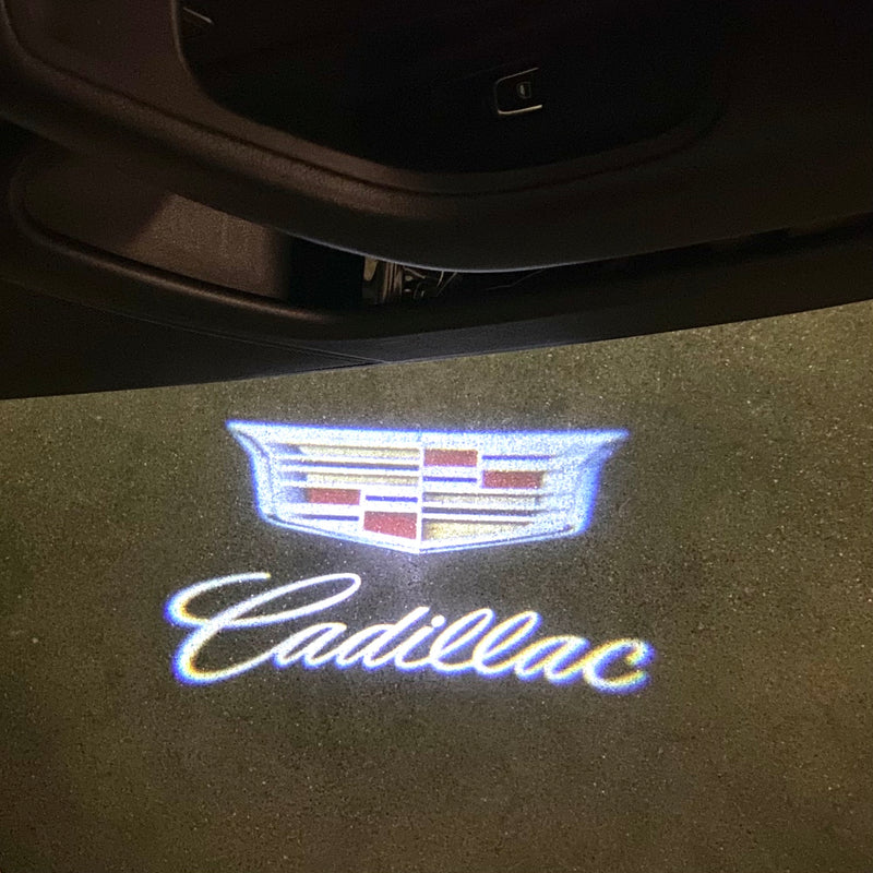 CADILLAC ORIGINAL LOGO PROJECTOT LIGHTS Nr.256 (quantità 1 = 2 pellicole logo /2 luci porta） 