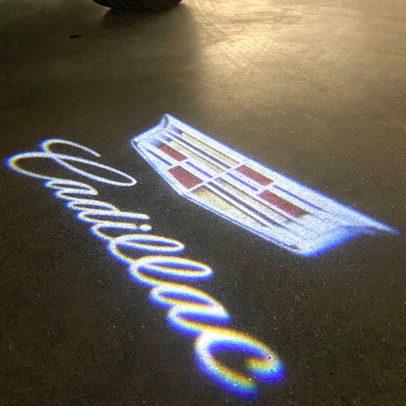 CADILLAC ORIGINAL LOGO PROJECTOT LIGHTS Nr.256  (quantity 1 = 2 Logo Films /2 door lights）