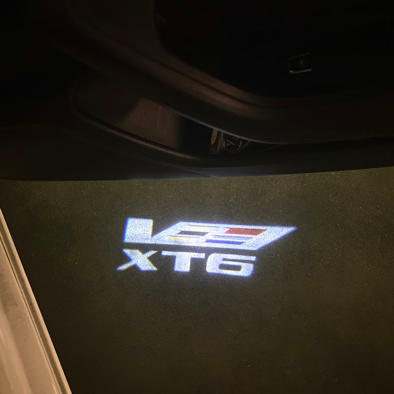 CADILLAC XT6 LOGO PROJECTOT LIGHTS Nr.2623 (quantity 1 = 2 Logo Films /2 door lights）