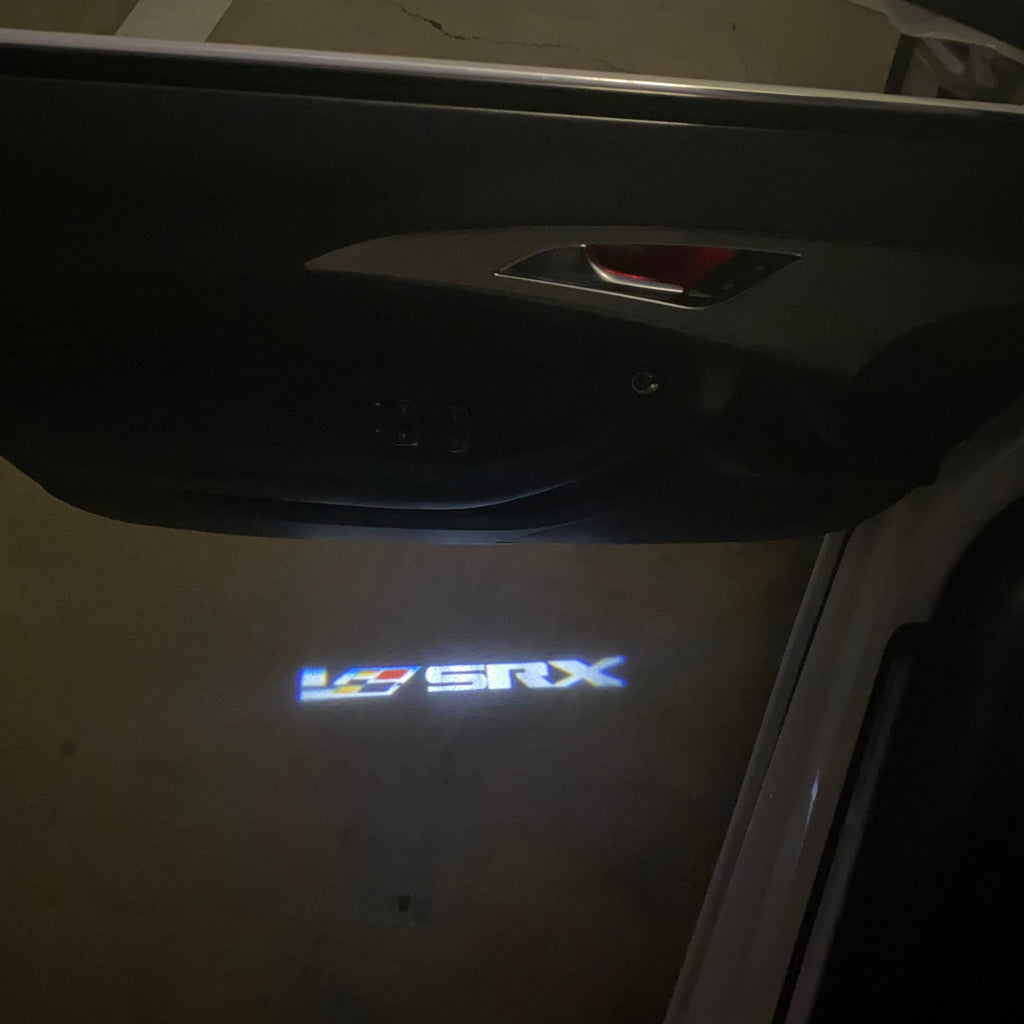 CADILLAC SRX LOGO PROJECTOT LIGHTS Nr.2595 (quantity 1 = 2 Logo Films /2 door lights）