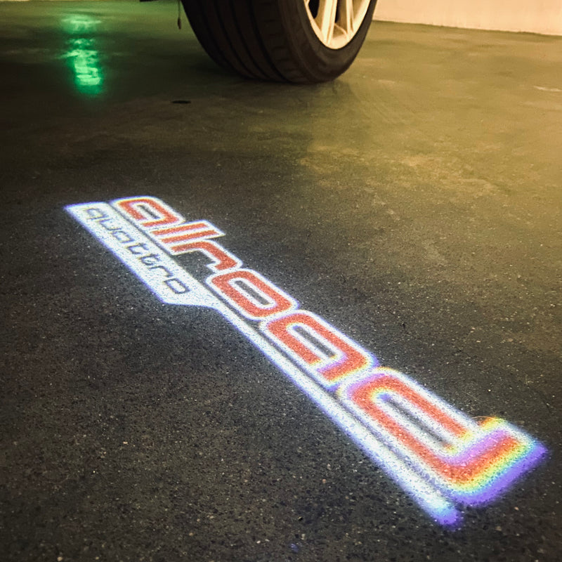 AUDI ALLROAD LOGO PROJECTOT LIGHTS Nr.297 (Menge 1 = 2 Logofolien /2 Türleuchten） 