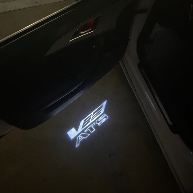 CADILLAC ATS LOGO PROJECTOT LIGHTS Nr.2617 (quantity 1 = 2 Logo Films /2 door lights）