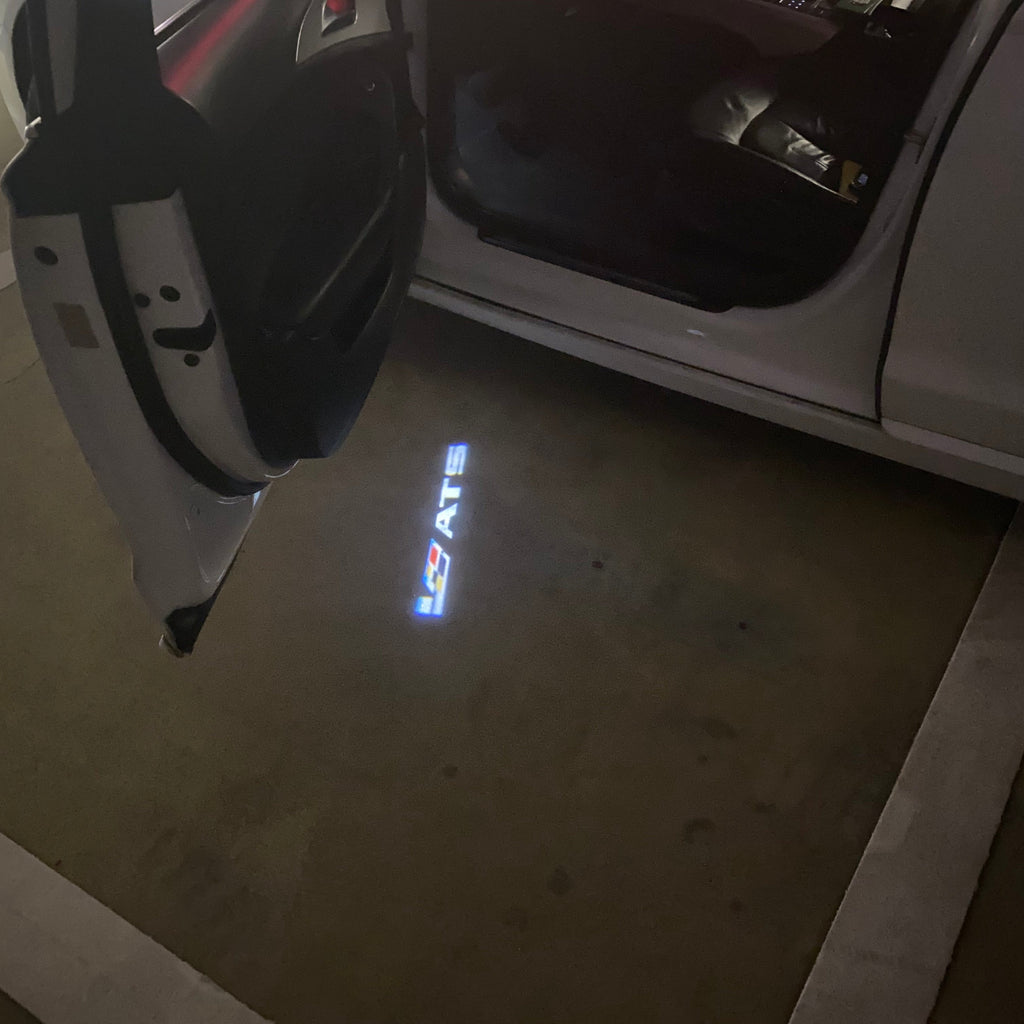 CADILLAC ATS LOGO PROJECTOT LIGHTS Nr.2591 (quantity 1 = 2 Logo Films /2 door lights）