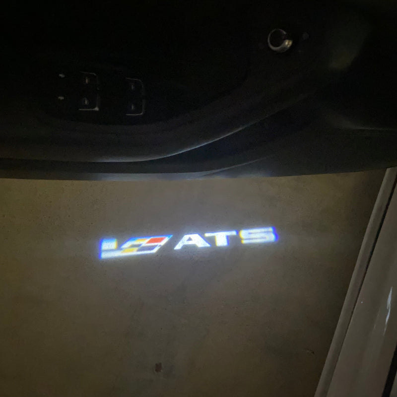 CADILLAC ATS LOGO PROJECTOT LIGHTS Nr.2591 (quantity 1 = 2 Logo Films /2 door lights）