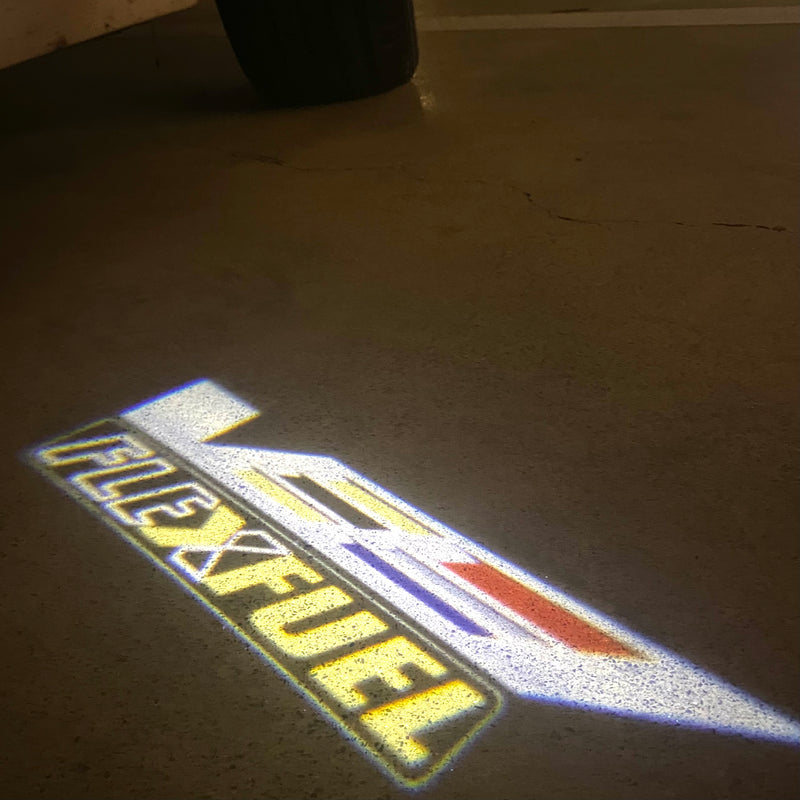 CADILLAC FLEXFUEL LOGO PROJECTOT LIGHTS Nr.2610 (quantity 1 = 2 Logo Films /2 door lights）