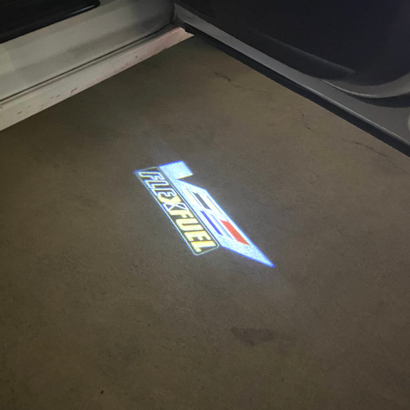 CADILLAC FLEXFUEL LOGO PROJECTOT LIGHTS Nr.2610 (quantity 1 = 2 Logo Films /2 door lights）