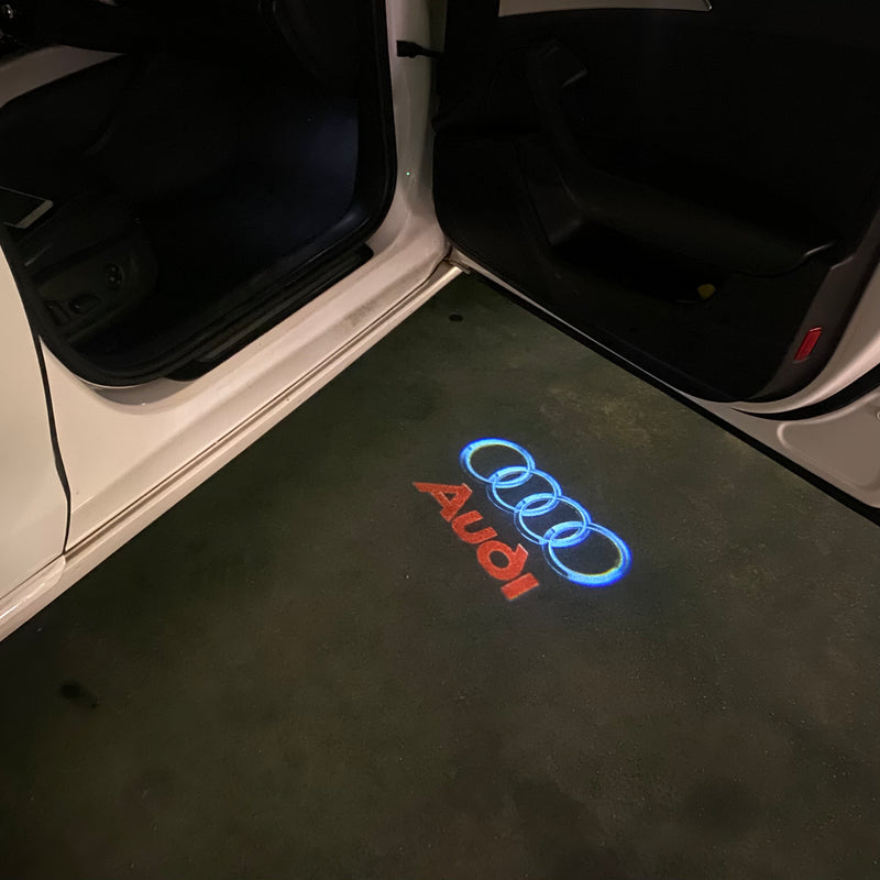 AUDI Original LOGO PROJECTOT LIGHTS Nr.009 (Menge 1 = 2 Logofolien /2 Türleuchten） 