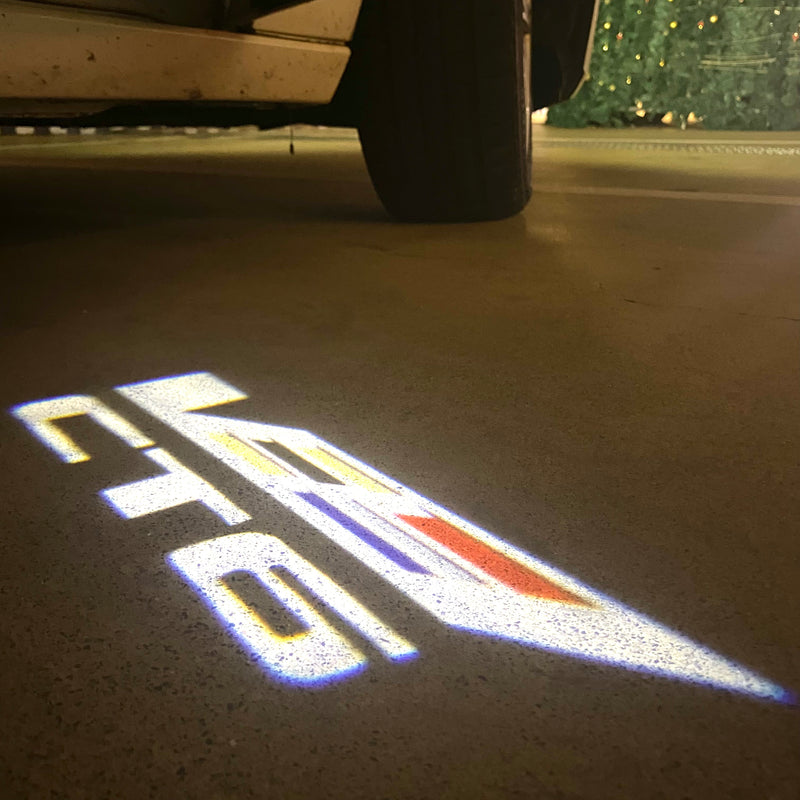 CADILLAC CT6 LOGO PROJECTOT LIGHTS Nr.2630 (quantity 1 = 2 Logo Films /2 door lights）