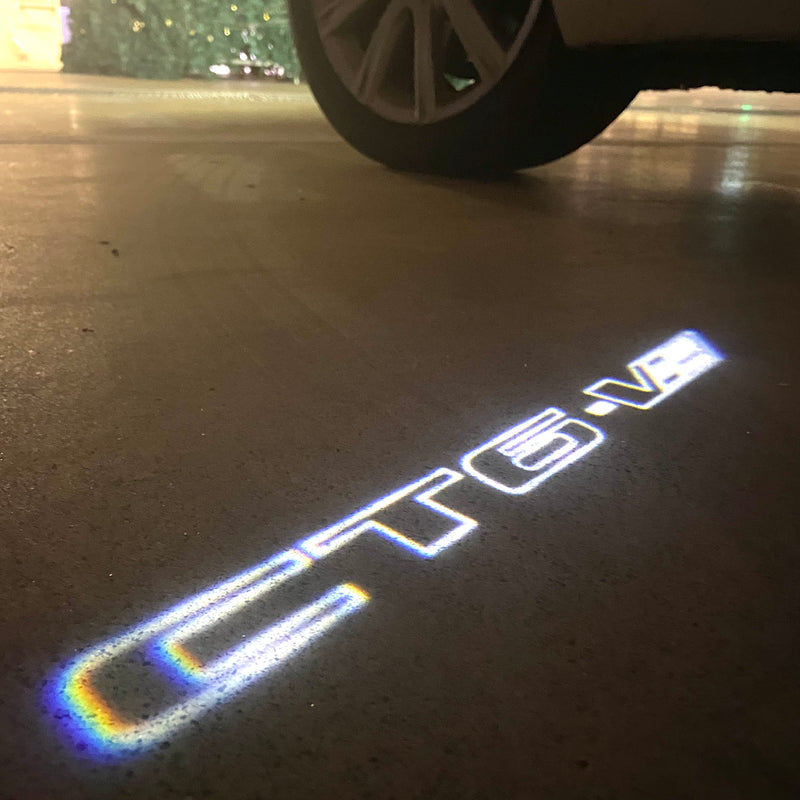 CADILLAC ORIGINAL LOGO PROJECTOT LIGHTS Nr.256 (quantità 1 = 2 pellicole logo /2 luci porta） 