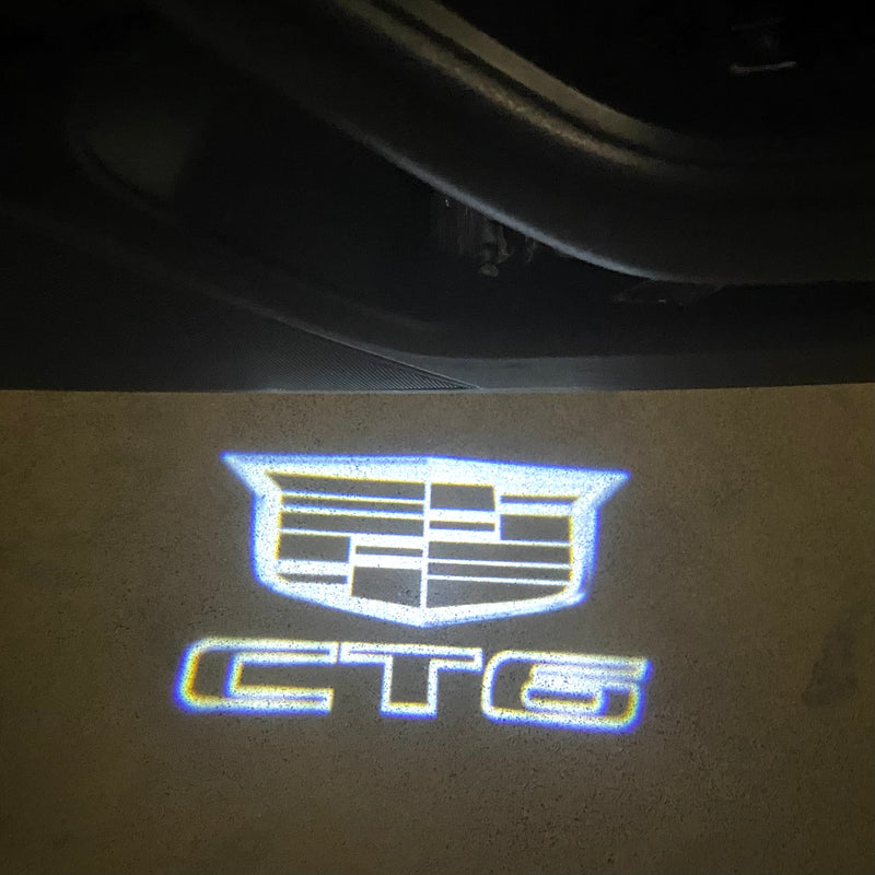 CADILLAC ORIGINAL LOGO PROJECTOT LIGHTS Nr.256 (Menge 1 = 2 Logofolien /2 Türleuchten） 