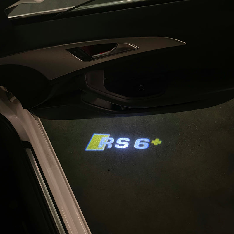 AUDI RS6 LOGO PROJECTOT LIGHTS Nr.76 (Menge 1 = 2 Logofolien /2 Türleuchten） 