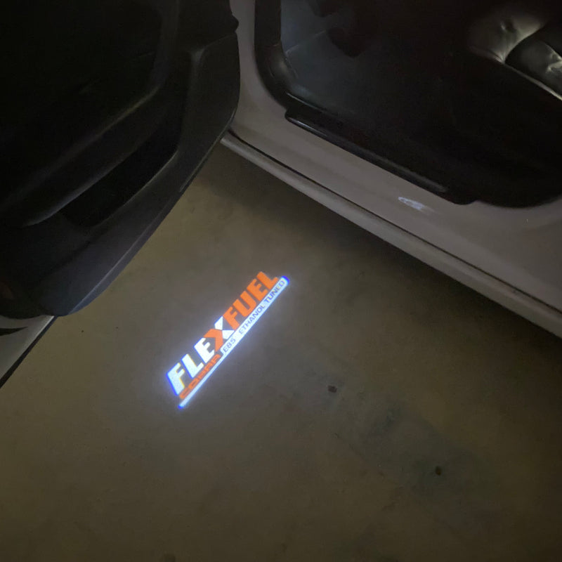 CADILLAC  FLEXFUEL  LOGO PROJECTOT LIGHTS Nr.2635 (quantity 1 = 2 Logo Films /2 door lights）