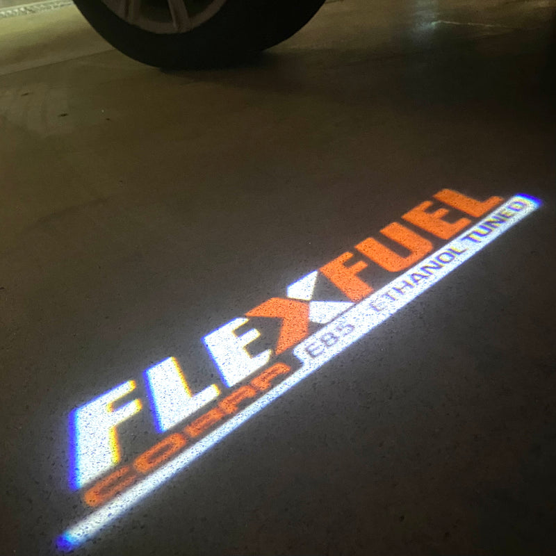 CADILLAC  FLEXFUEL  LOGO PROJECTOT LIGHTS Nr.2635 (quantity 1 = 2 Logo Films /2 door lights）