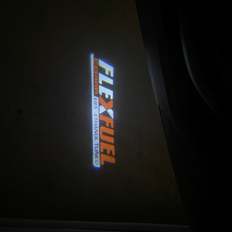 CADILLAC  FLEXFUEL  LOGO PROJECTOT LIGHTS Nr.2635 (quantity 1 = 2 Logo Films /2 door lights）