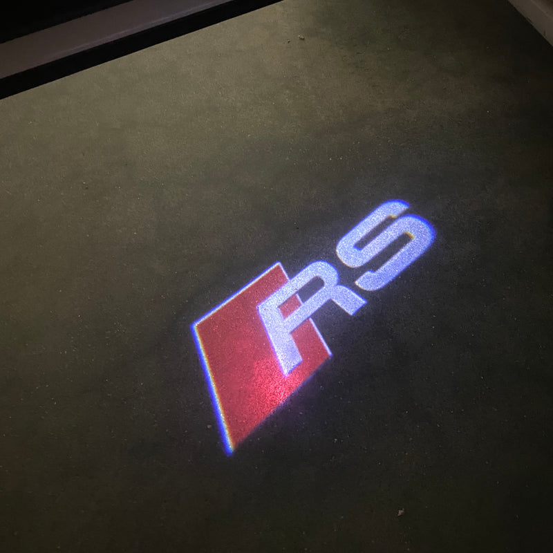 AUDI RS LOGO PROJECTOT LIGHTS Nr.51 (quantità 1 = 2 pellicole logo /2 luci porta） 