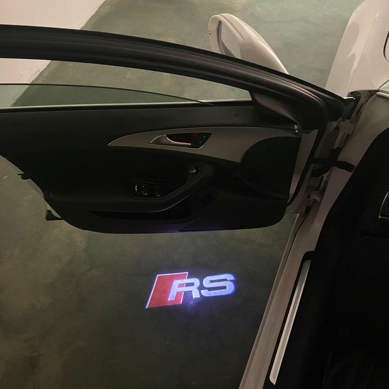 AUDI RS LOGO PROJECTOT LIGHTS Nr.51  (quantity 1 = 2 Logo Films /2 door lights）