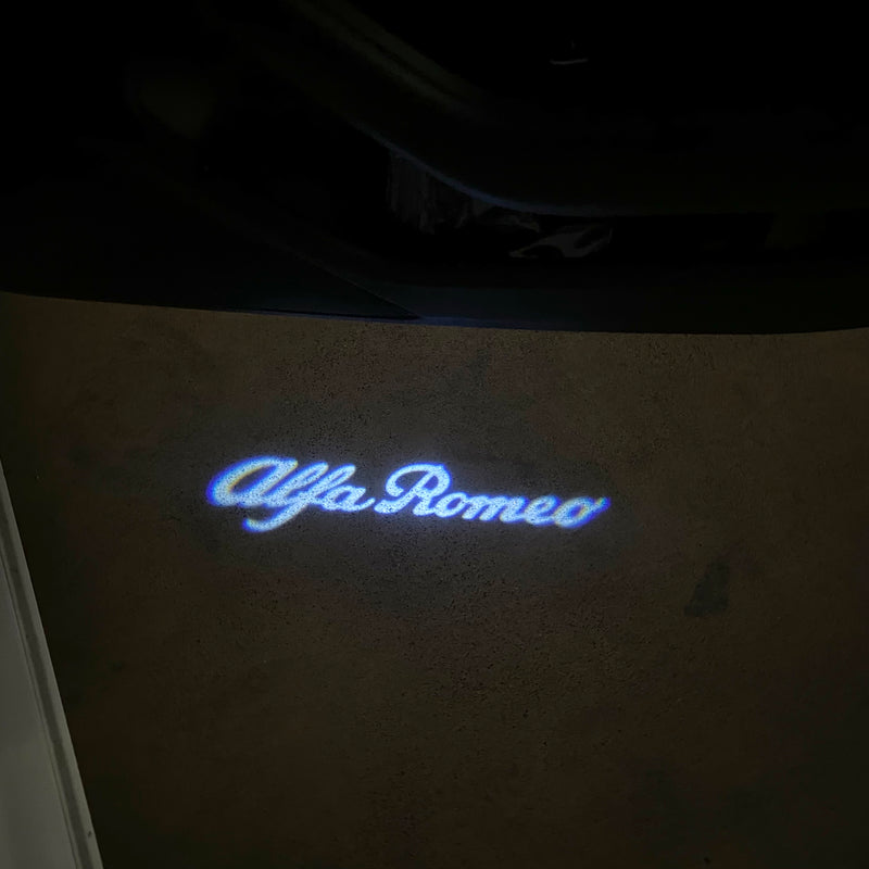 Alfa Romeo ORIGINAL White Color LOGO PROJECTOT LIGHTS Nr.04 (quantity  1 =  2 Logo Film /  2 door lights)