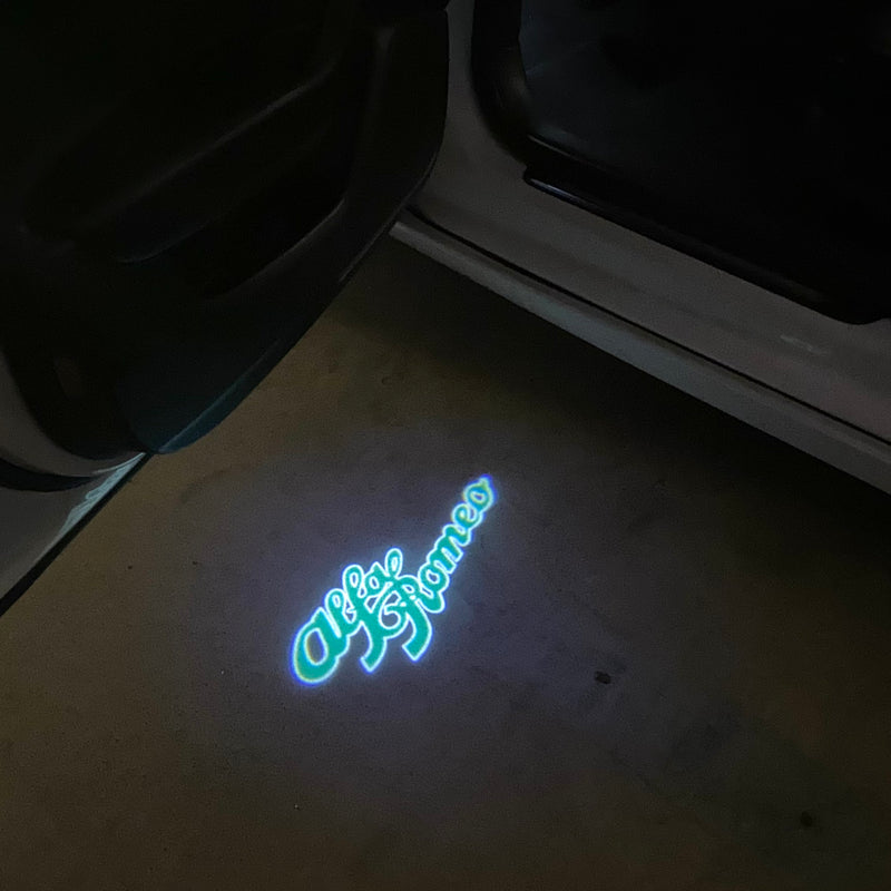 Alfa Romeo GREEN COLOR LOGO PROJECTOT LIGHTS Nr.17 (quantity  1 =  2 Logo Film /  2 door lights)