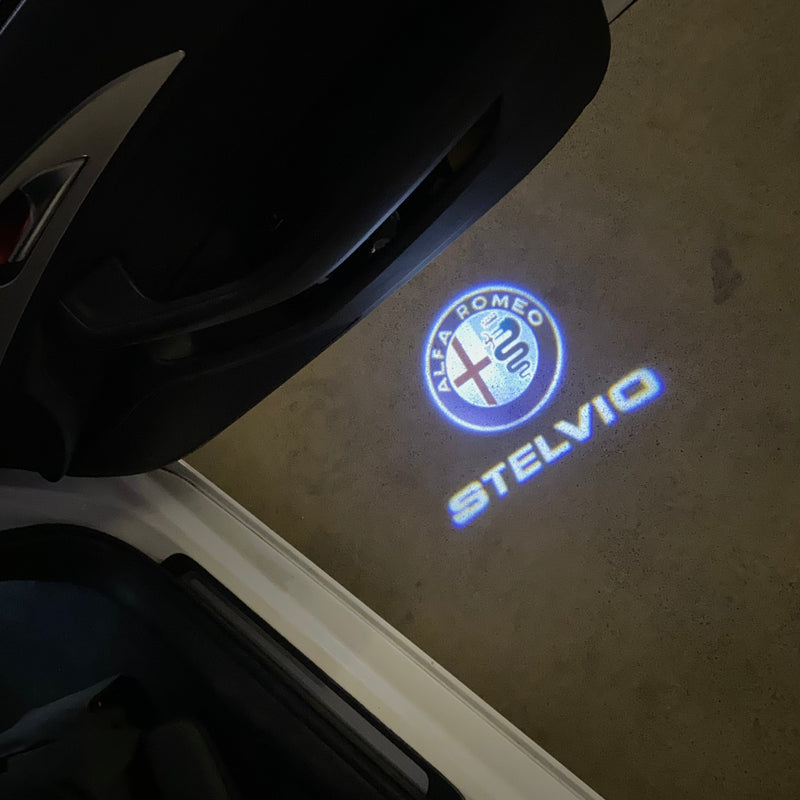 Alfa Romeo Stelvio LOGO PROJECTOT LIGHTS Nr.95 (quantity  1 =  2 Logo Film /  2 door lights)