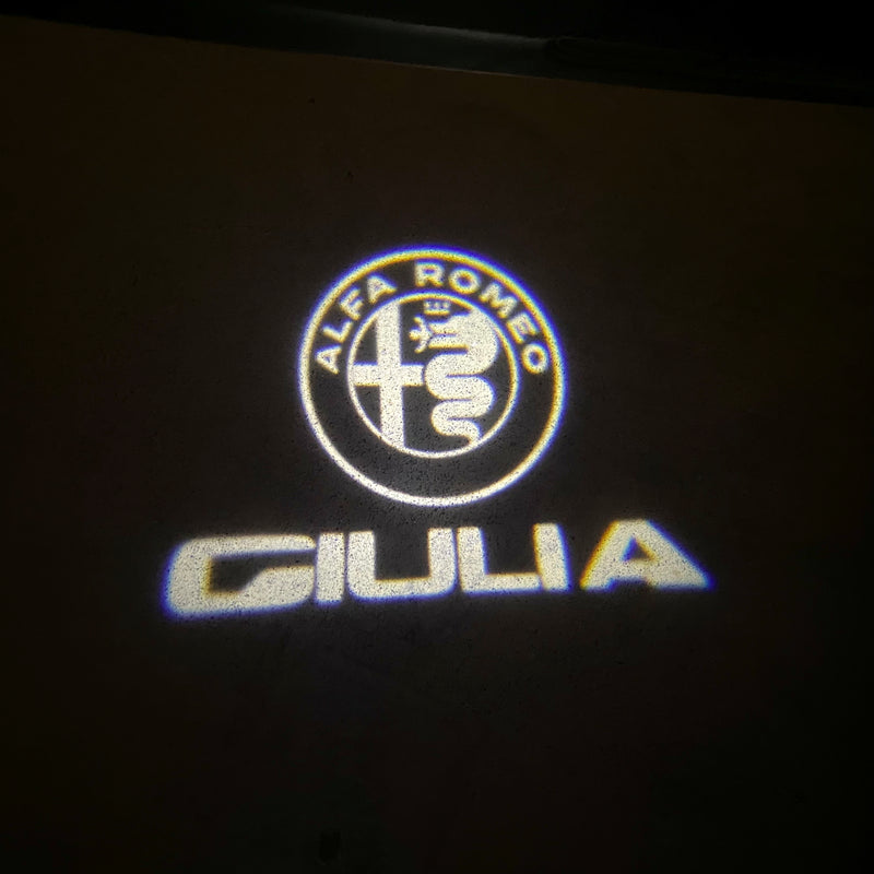 Alfa Romeo GIULIA LOGO PROJECTOT LIGHTS Nr.48 (Menge 1 = 2 Logofolie / 2 Türleuchten) 