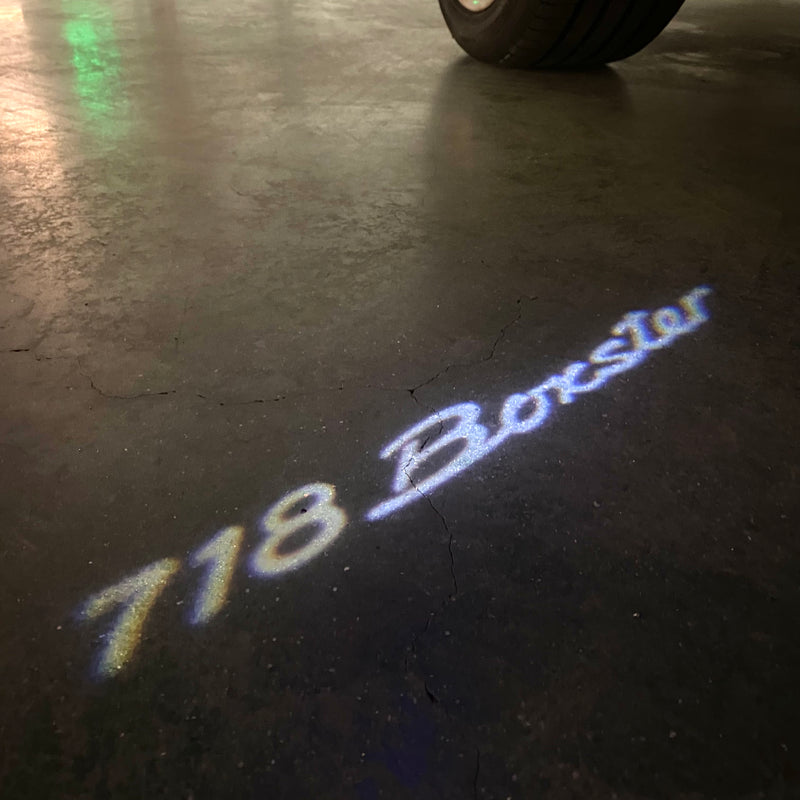 PORSCHE BOXSTER S LOGO PROJECTOT LIGHTS Nr.8017 (quantità 1 = 2 pellicole logo / 2 luci porta)