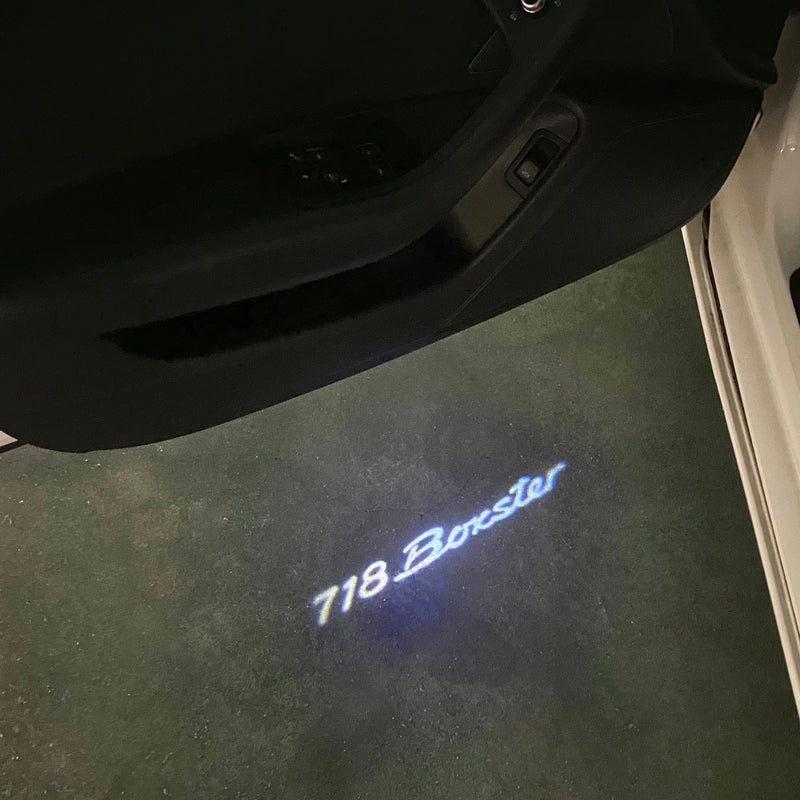 PORSCHE BOXSTER S LOGO PROJECTOT LIGHTS Nr.8017 (Menge 1 = 2 Logofolie / 2 Türleuchten)