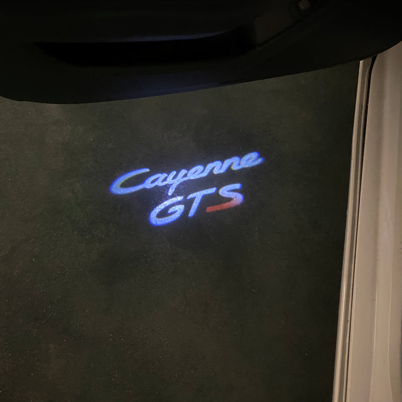 PORSCHE Cayenne LOGO PROJECTOT LIGHTS Nr.61 (Menge 1 = 2 Logofolie / 2 Türleuchten) 