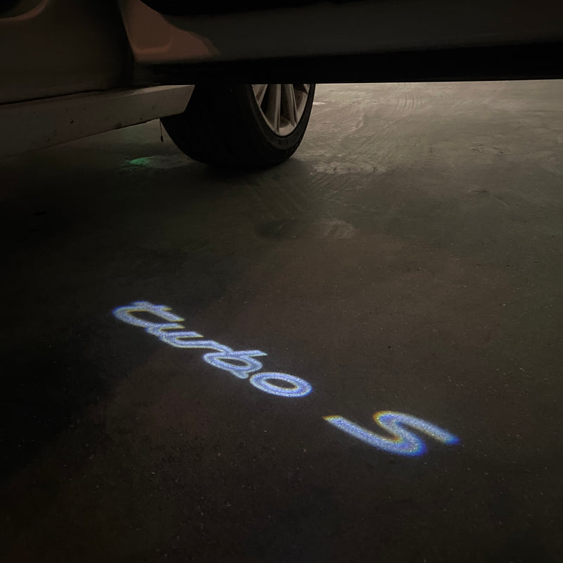 PORSCHE TURBO S LOGO PROJECTOT LIGHTS Nr.8123(quantità 1 = 2 pellicola logo / 2 luci porta)