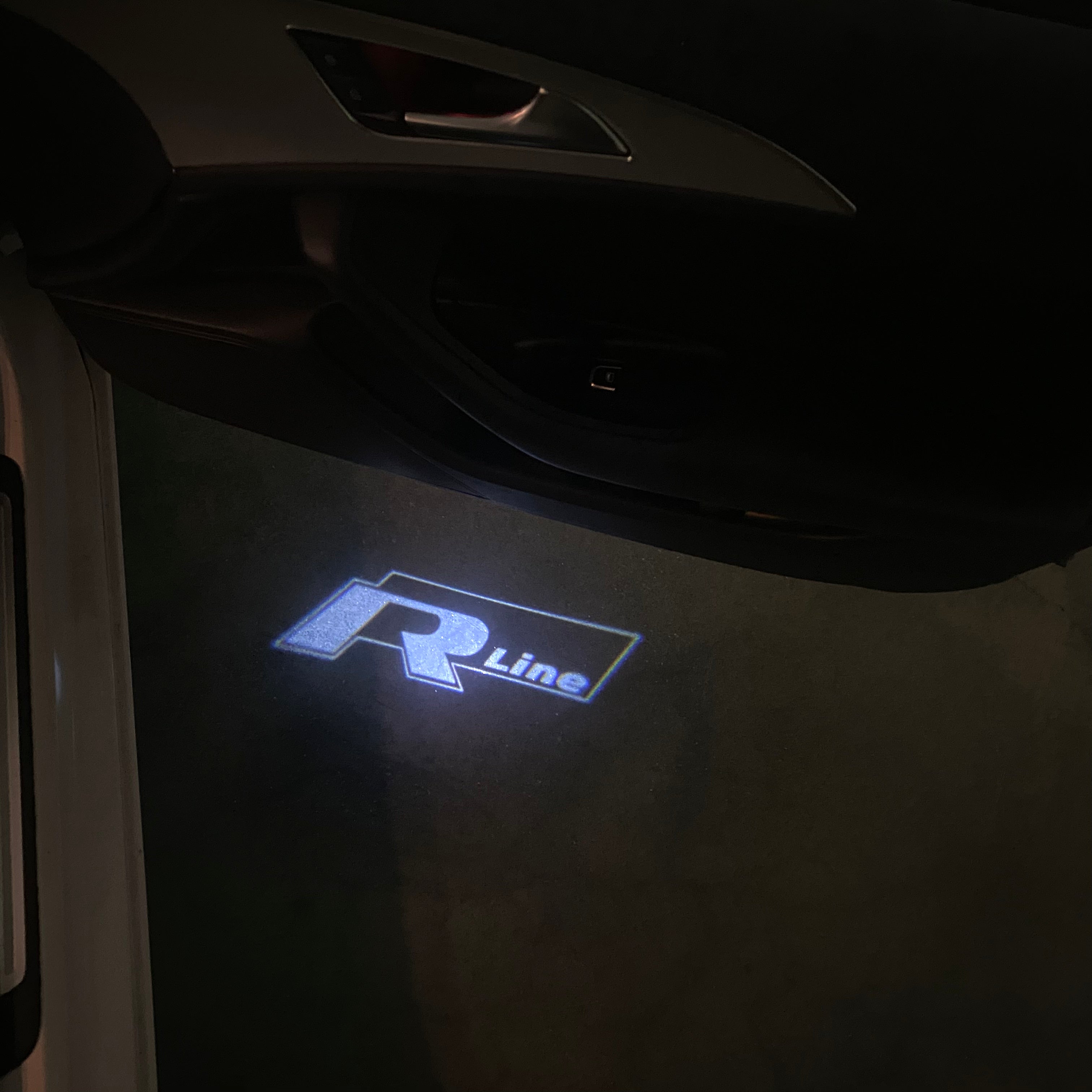 Volkswagen Door lights R LINE Logo  Nr. 33 ( quantity 1 = 2 Logo Film / 2 door lights)