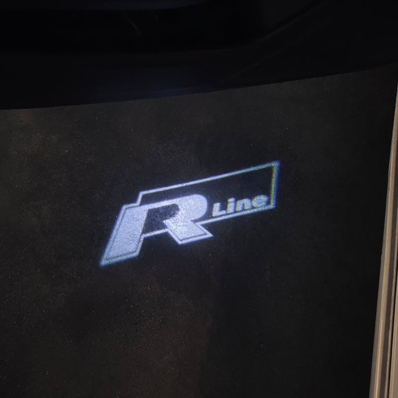 Volkswagen Türleuchten R LINE Logo Nr. 33 (Anzahl 1 = 2 Logofolie / 2 Türleuchten) 