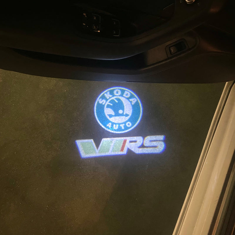 SKODA VRS  LOGO  LIGHTS Nr.21(quantity  1 =  2 Logo Film /  2 door lights)