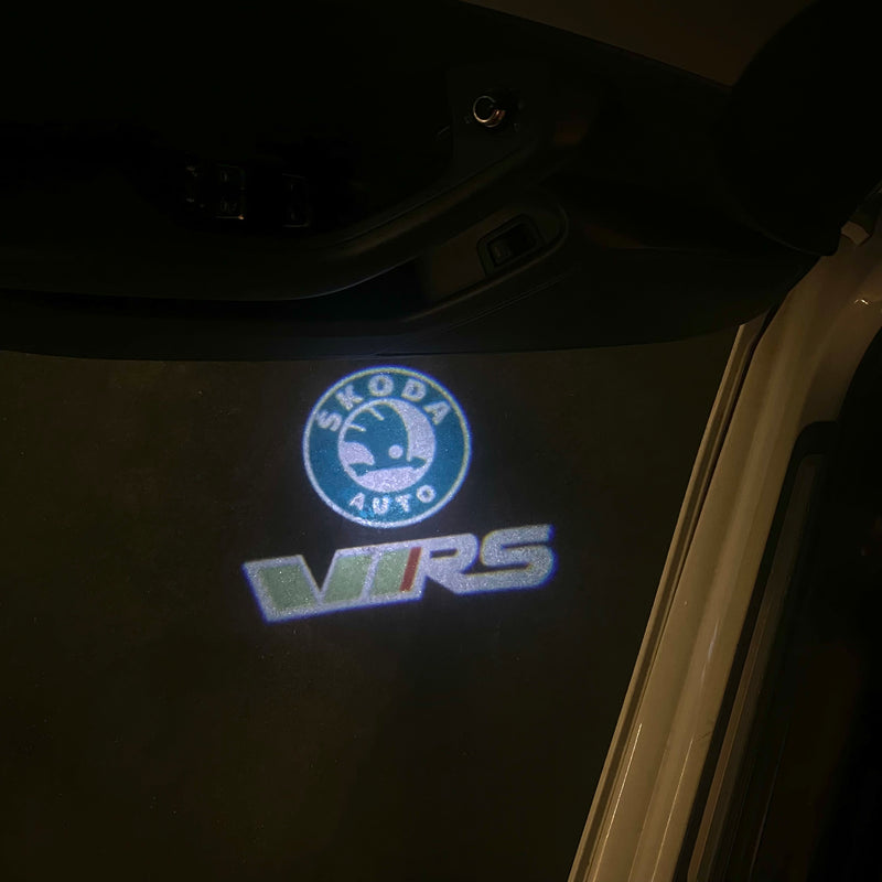 SKODA VRS  LOGO  LIGHTS Nr.21(quantity  1 =  2 Logo Film /  2 door lights)