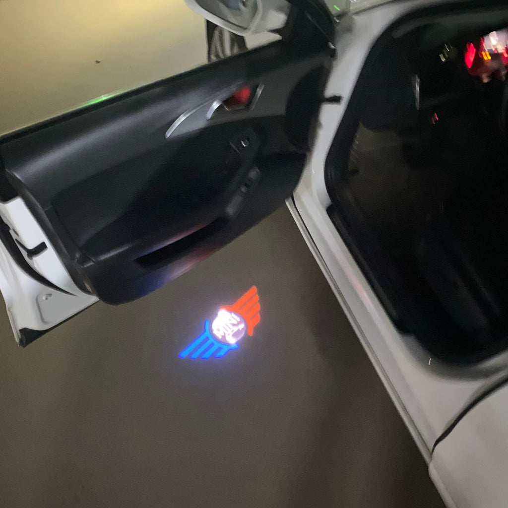 MINI ORIGINAL LOGO  LED PROJECTOR LIGHTS  (quantity  1 =  2 Logo Film /  2 door lights)Nr.MINI001