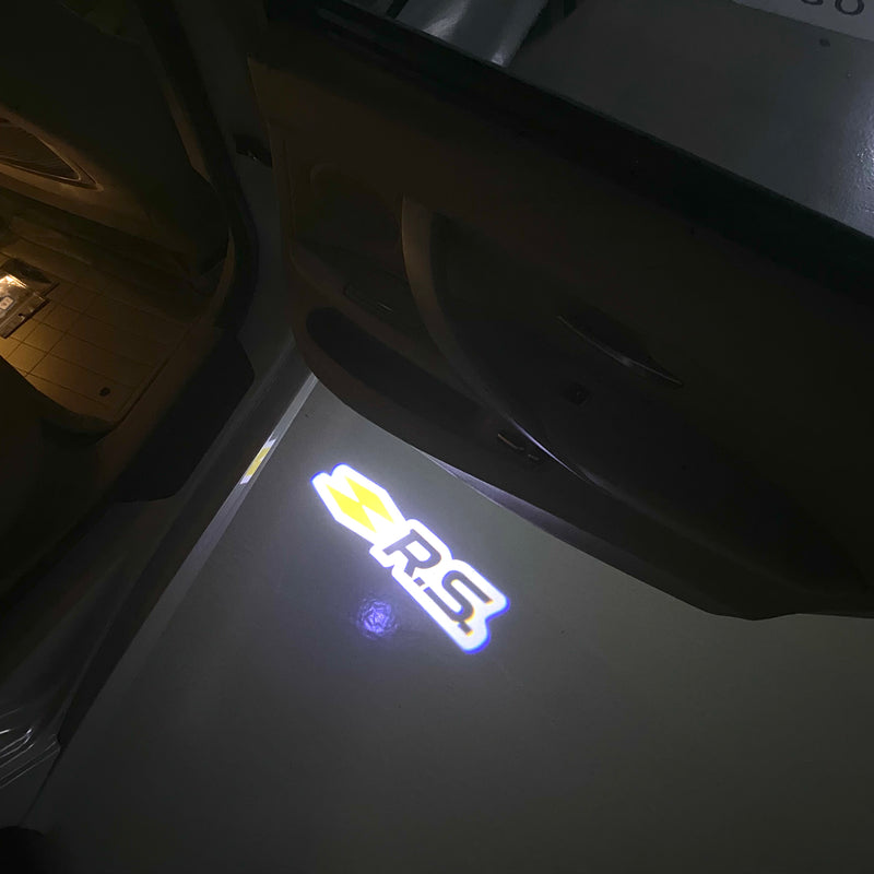 RENAULT RS LOGO PROJECTOT LIGHTS Nr.28077 (Menge 1 = 2 Logofolien /2 Türleuchten) 