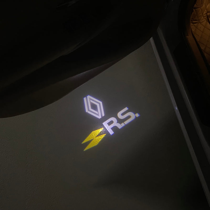 RENAULT RS LOGO PROJECTOT LIGHTS Nr.28085 (Menge 1 = 2 Logofolien /2 Türleuchten) 