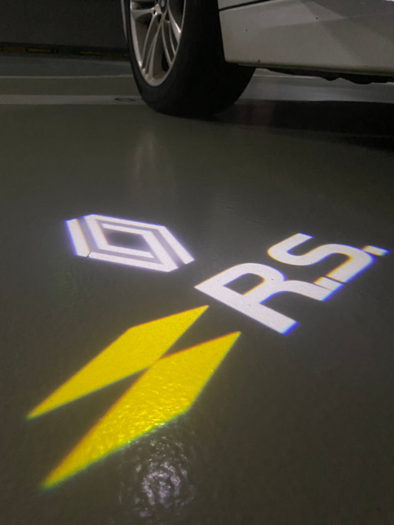 RENAULT RS LOGO PROJECTOT LIGHTS Nr.28085 (quantity 1 = 2 Logo Films /2 door lights )