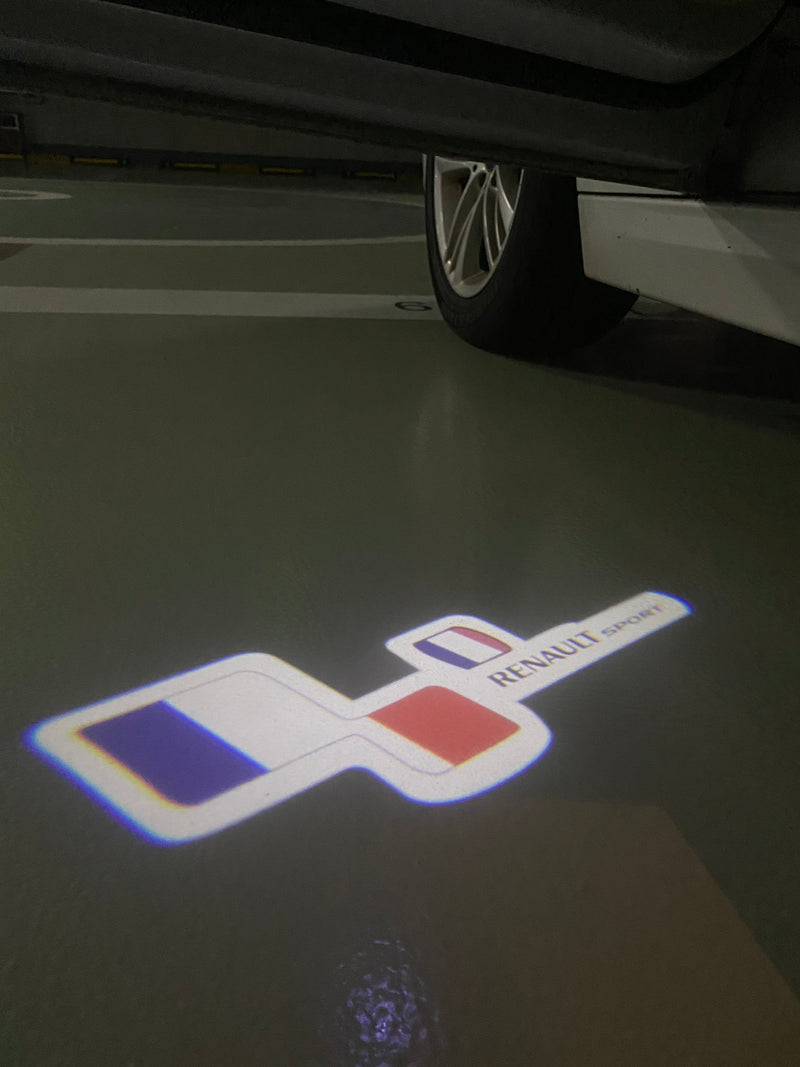 RENAULT Sport LOGO PROJECTOT LIGHTS Nr.28060 (quantità 1 = 2 pellicole logo /2 luci porta) 