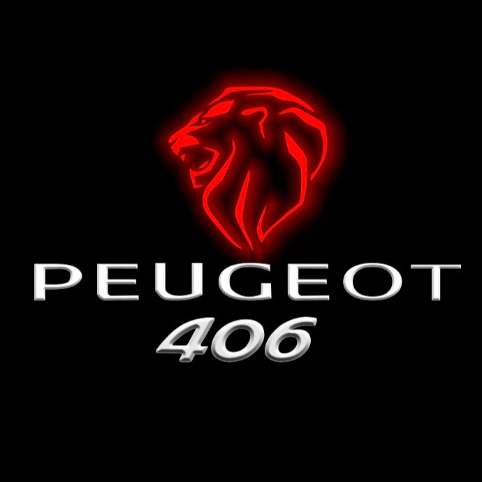 PEUGEOT ORIGINAL LOGO PROJECTOT LIGHTS Nr.30002 (Menge 1 = 2 Logofolien /2 Türleuchten） 