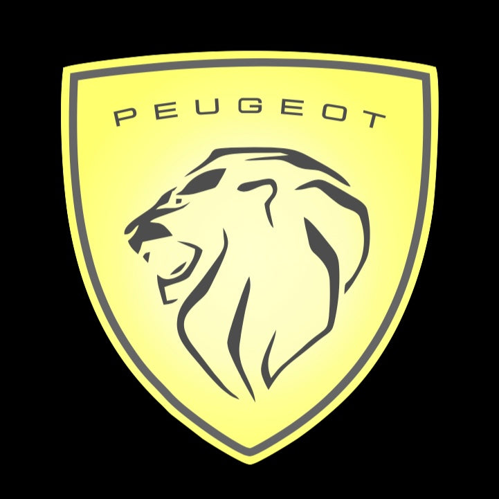 PEUGEOT ORIGINAL LOGO PROJECTOT LIGHTS Nr.30002 (Menge 1 = 2 Logofolien /2 Türleuchten） 