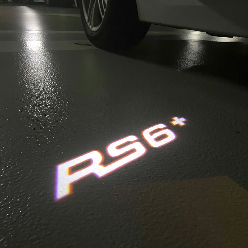 AUDI RS6 LOGO PROJECTOT LIGHTS Nr.76 (Menge 1 = 2 Logofolien /2 Türleuchten） 