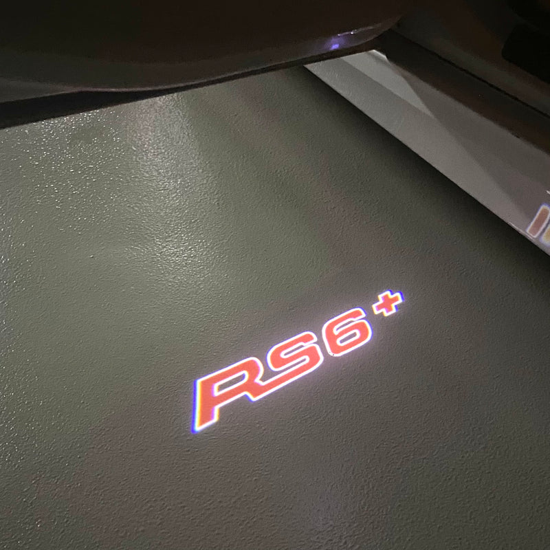 AUDI RS6+ LOGO PROJECTOT LIGHTS   (quantity 1 = 2 Logo Films /2 door lights）Nr.76B