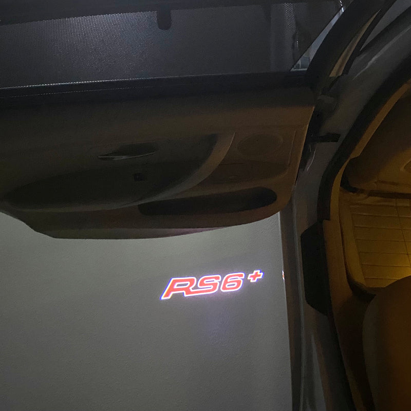 AUDI RS6 LOGO PROJECTOT LIGHTS Nr.76 (Menge 1 = 2 Logofolien /2 Türleuchten） 