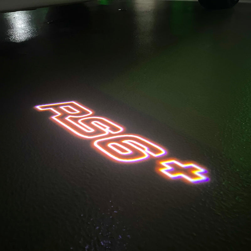 AUDI RS6 LOGO PROJECTOT LIGHTS Nr.76 (quantità 1 = 2 pellicole logo /2 luci porta） 