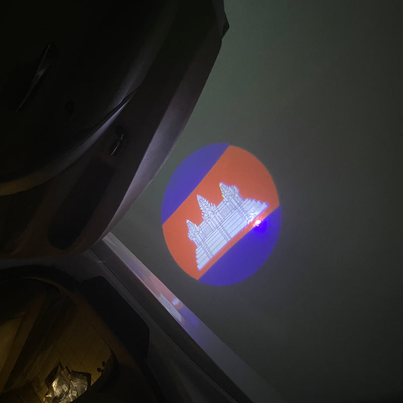 Cambodia  National Flag  logo door lights (quantity 1 = 1 sets / 2 logo film /  Can replace of lights  other logos )